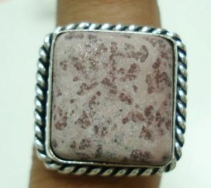6.99gm Handcrafted Agate Gemstone & Silver Ring