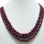 3 Strand Natural Ruby Gemstone Neckalce briolette uniqu