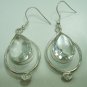 8.24Gm Handcrafted White Quartz Gemstone&Silver Earring