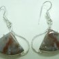 8.06Gm Handcrafted Agate Gemstone & Silver Earring