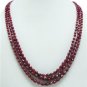 3 facetted Natural Ruby Gemstone briolette necklace