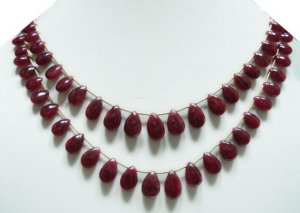 Cabochone Ruby Gemstone Necklace briolette necklace !