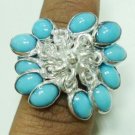 10.20Gm Handcrafted Turquoise Gemstone & Silver Ring