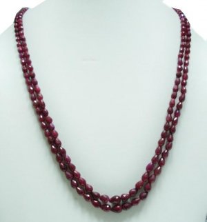 Natural faceted Ruby Gem stone Necklace briolette !