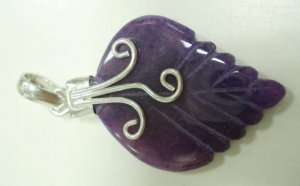 13.0Gms Handcrafted amethyst Gemstone & Silver pendant