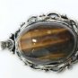 16.14gm Designer sterling silver tiger"eye pendant