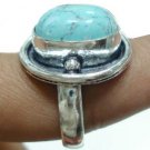 6.91Gms Handcrafted Turquoise Gemstone & Silver Ring