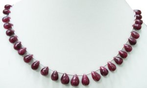 Handmade Natural Cabochone Red Ruby Briolette Necklace