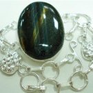 31.69gm Handcrafted Agate Gemstone & Silver Bracelet