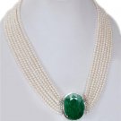 Handmade Natural pearl  With 925 Silver Emerald Clasp !