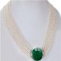 Handmade Natural pearl With 925 Silver Emerald Clasp !