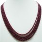 5 Strand Stuning Natural Cabochone Ruby Beaded Necklace