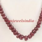 Handmade natural red ruby & emerald gemstone necklace