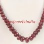 Handmade natural red ruby & emerald gemstone necklace