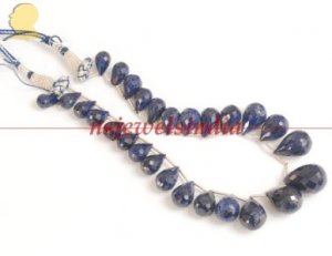 Handmade natural sapphire gemstone drop necklace
