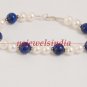 Handcrafted natural pearl & turquoise gemstone bracelet