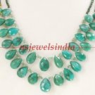 designer natural emerald gemstone with silver necklace