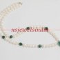 single strand natural pearl gemstone & silver necklace