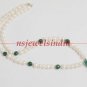 single strand natural pearl gemstone & silver necklace