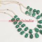Handmade natural pearl & emerald gemstone necklace
