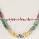 Natural ruby,sapphire & emerald gemstone necklace