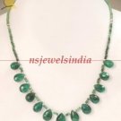 Stunning natural green emerald gemstone necklace