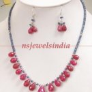 Designer Natural sapphire & ruby drop gemstone necklace