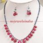Designer Natural sapphire & ruby drop gemstone necklace