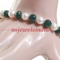Natural green emerald & pearl gemstone bracelet