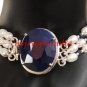 natural fresh water pearl & sapphire Gemstone bracelet