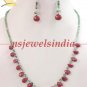 Handmade natural emerald & ruby Gemstone necklace