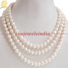 3 strand fresh water pearl gemstone necklace