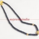 Natural sapphire & gold foli boll gemstone necklace