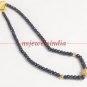 Natural sapphire & gold foli boll gemstone necklace