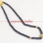 Natural sapphire & gold foli boll gemstone necklace