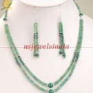 Designer natural shaded emerald gemsone necklace