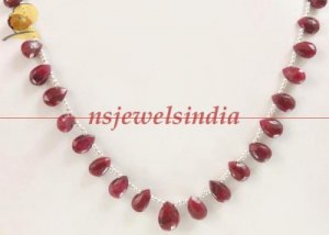 Designer natural ruby gemstone & silver necklace