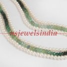 designer natural emerald & pearl gemstone necklace