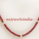 single strand natural red ruby gemstone necklace