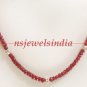 single strand natural red ruby gemstone necklace