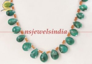 stunning Natural citrine  & emerald gemstone Necklace