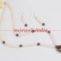 stunning natural pearl & red ruby gemstone necklace