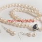 natural fresh water pearl & sapphie gemstone necklace