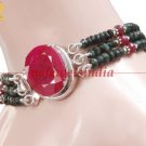 Stunning natural emerald & ruby gemstone bracelet