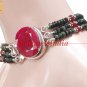 Stunning natural emerald & ruby gemstone bracelet