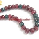 single strand natural ruby & sapphire gemstone necklace