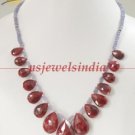 Natural Sapphire & ruby gemstone with silver necklace