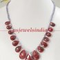 Natural Sapphire & ruby gemstone with silver necklace