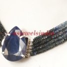 Magnificent natural sapphire & silver clasp Necklace