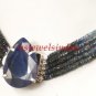 Magnificent natural sapphire & silver clasp Necklace